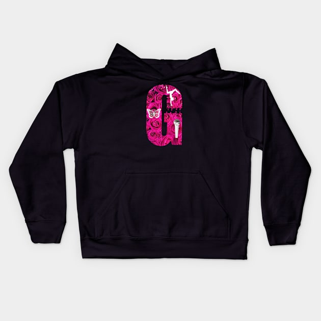 Alphabet Letter G Pink Rose Slime Gift Kids Hoodie by Dara4uall